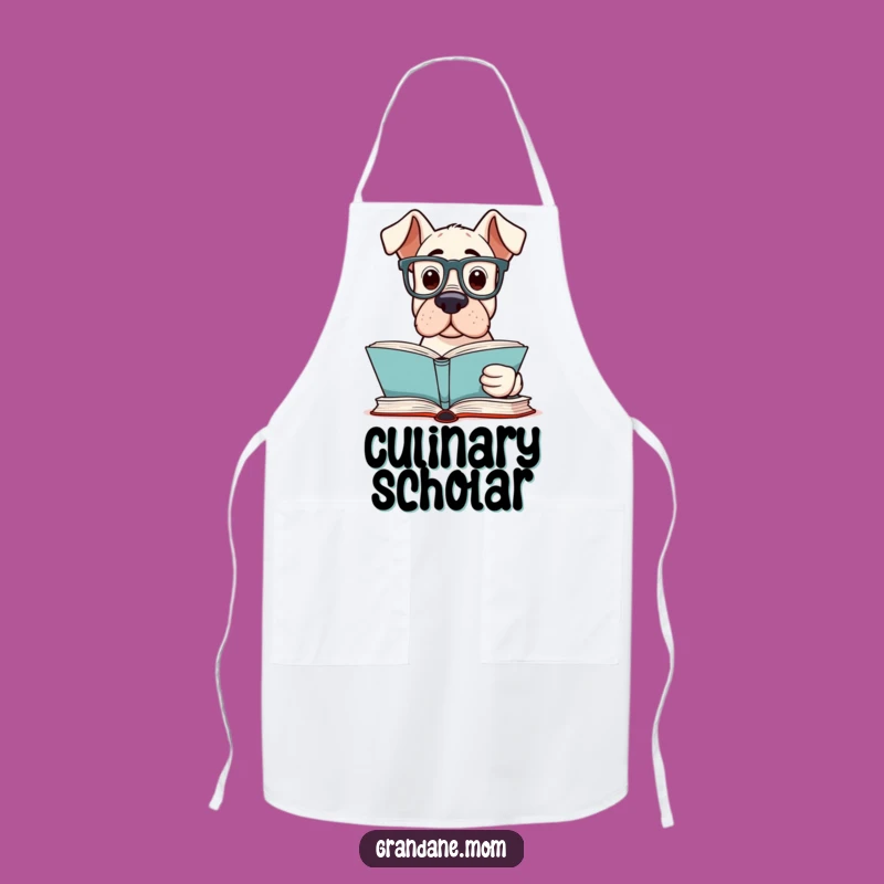 Funny Grand Dane Reader Apron: Culinary Canine Scholar Kitchen Accessory - A Perfect Funny Gift!