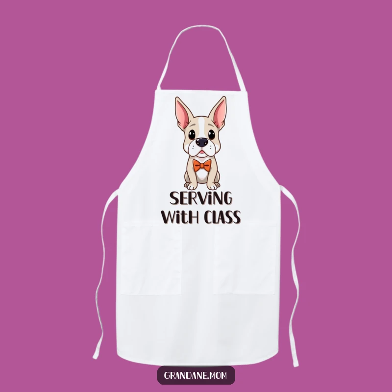 Funny Distinguished Dane Apron: Elegant Bow Tie Chef's Companion Gift