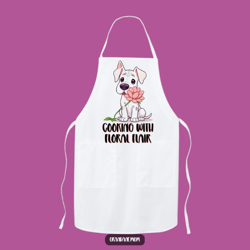 Funny Grand Dane Flower Apron: Gentle Chef's Companion, Perfect Funny Gift