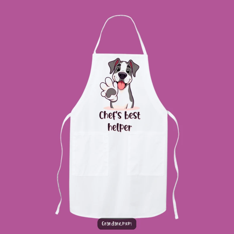 Funny Grand Dane Greeting Apron: Chef Dog Gift for Friendly Cooks