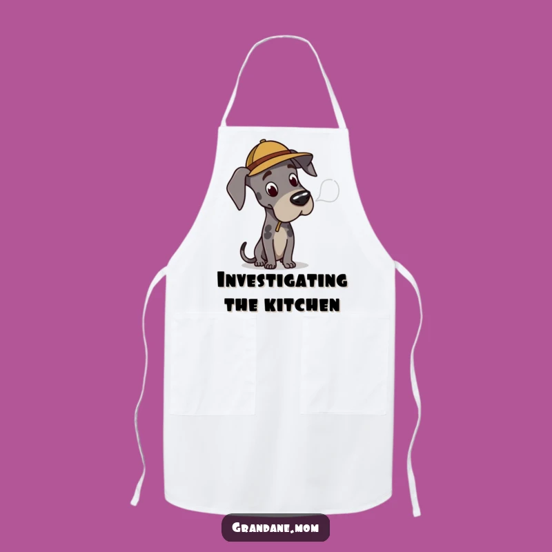 Funny Great Dane Detective Apron: Cook Up a Mystery, Perfect Gift for Kitchen Sleuths