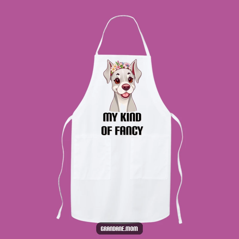 Funny Grand Dane Apron: Floral Dog Kitchen Wear, Cheerful Gift