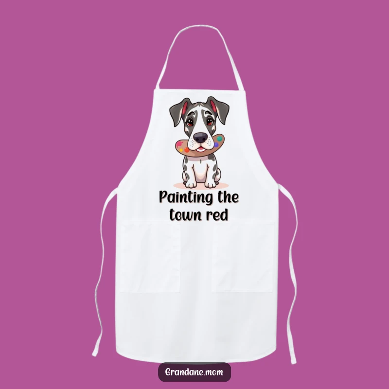 Funny Great Dane Artist Apron: Create in Style, Perfect Gift for Painters