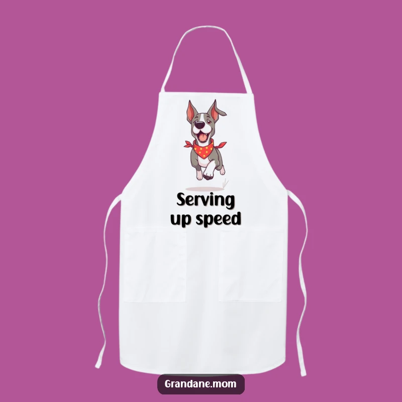 Funny Grand Dane Bandana Apron: Energetic Chef Dog Gift
