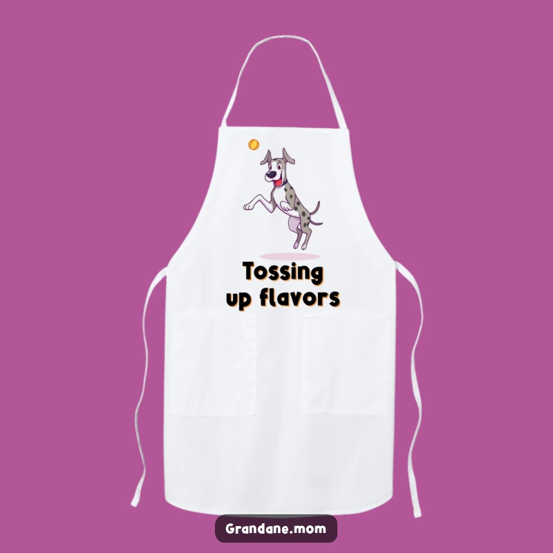 Funny Great Dane Apron: Leaping Chef Dog, Gift for Kitchen Fun