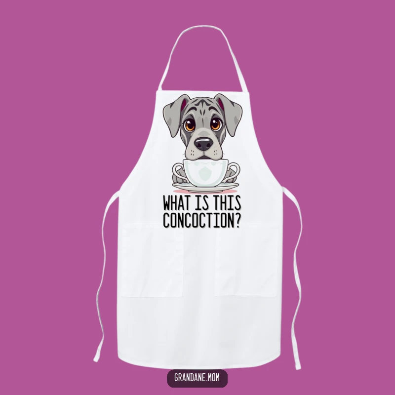 Funny Grand Dane Tea Apron: Chic Dog's Tea Time, Perfect Funny Gift