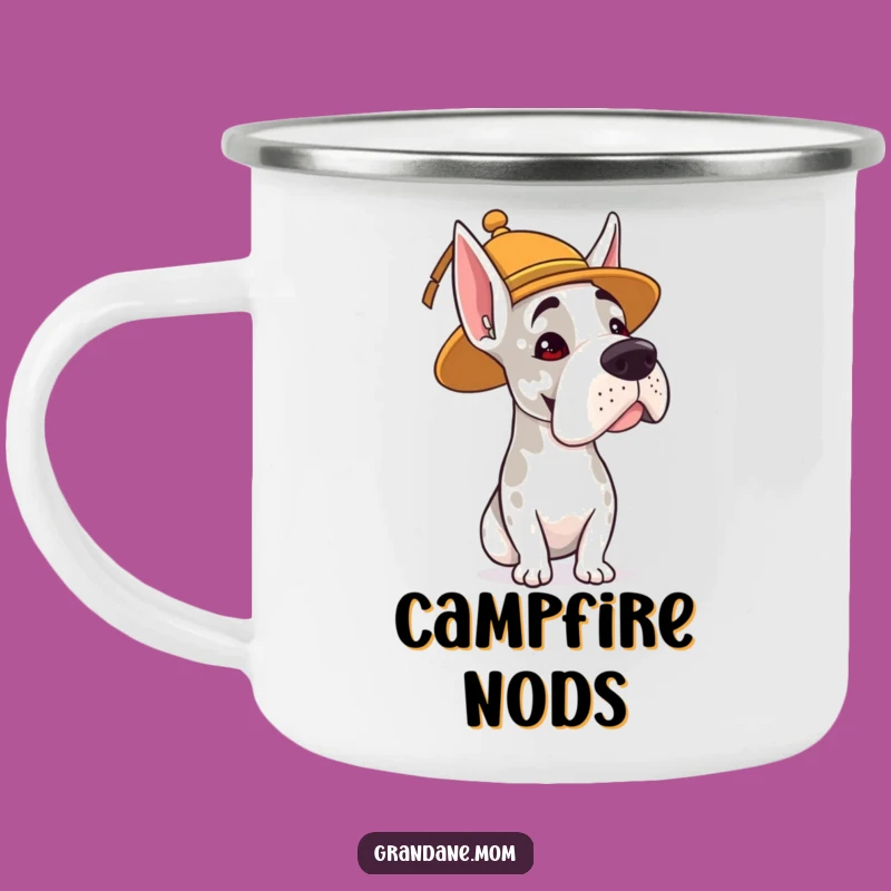 Adventure Nod Funny Grand Dane Hat Camping Mug - Quirky Outdoor Gift