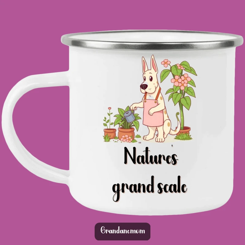 Funny Grand Dane Gardener Camping Mug: Giant Plant Adventures - A Perfect Funny Gift!