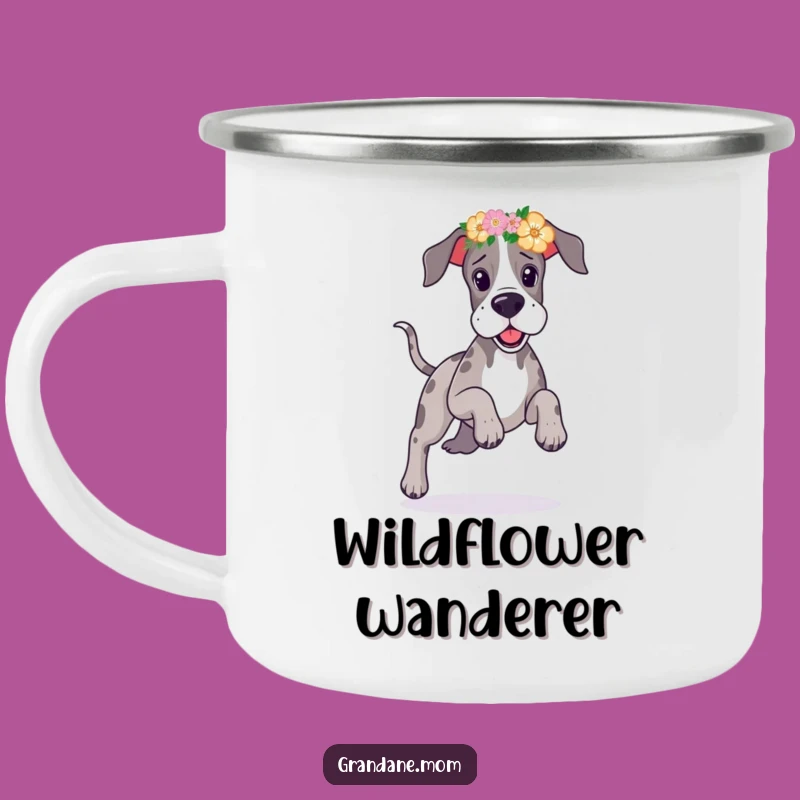 Funny Great Dane Flower Headband Camping Mug: Prance Around the Campfire, Durable Funny Gift