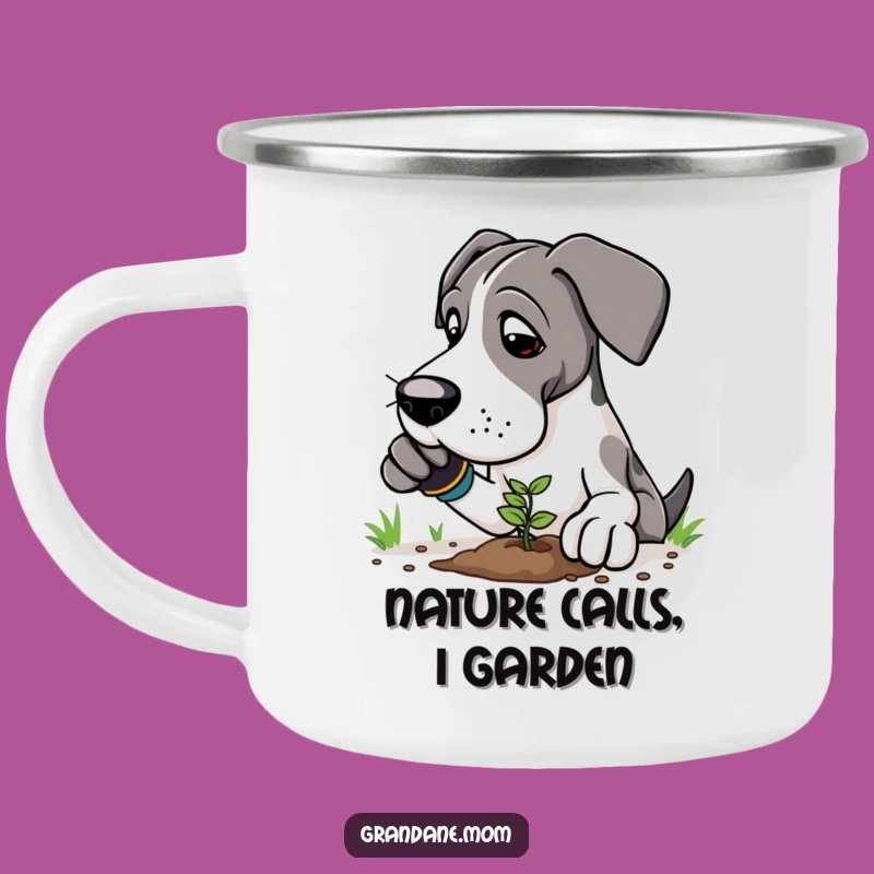 Funny Great Dane Gardener Camping Mug: Grow Your Coffee in Nature, Rugged Funny Gift