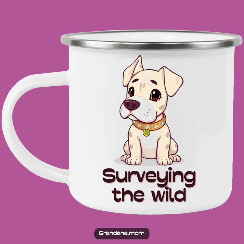 Funny Grand Dane Sparkling Collar Camping Mug - Sip Like Royalty