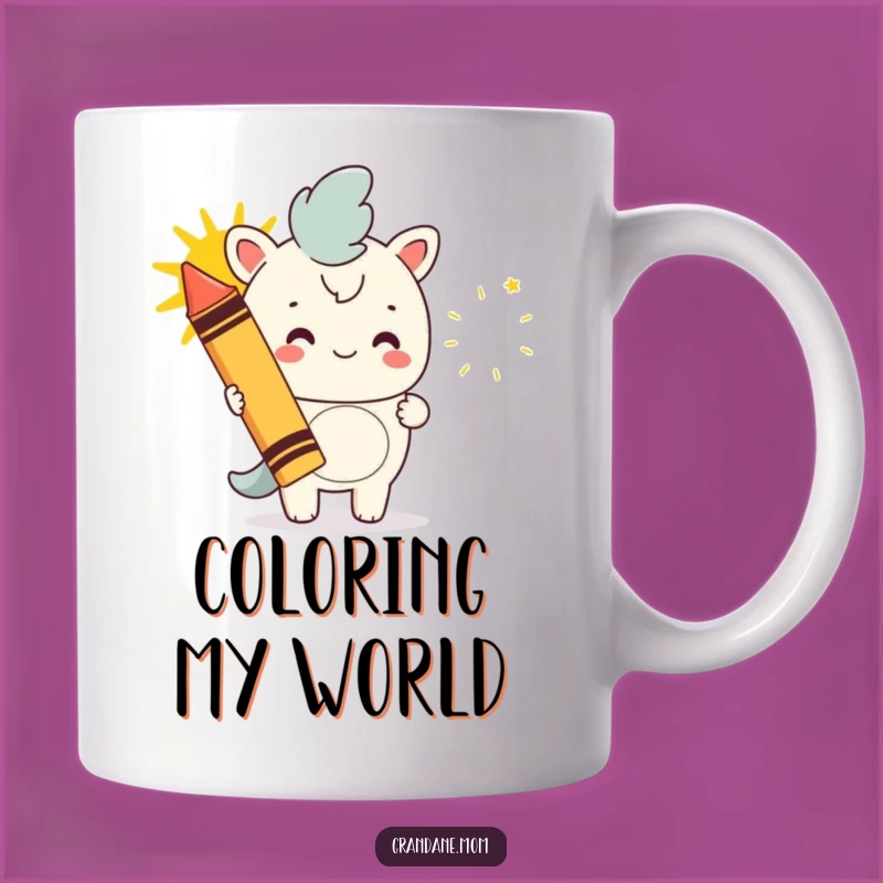 Funny Daniff Artist Mug: Giant Crayon Drawing Happy Sun Gift