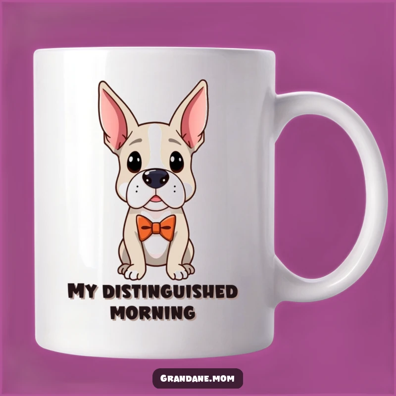 Funny Distinguished Dane Mug: Elegant Bow Tie Dog Gift for Sophisticated Owners