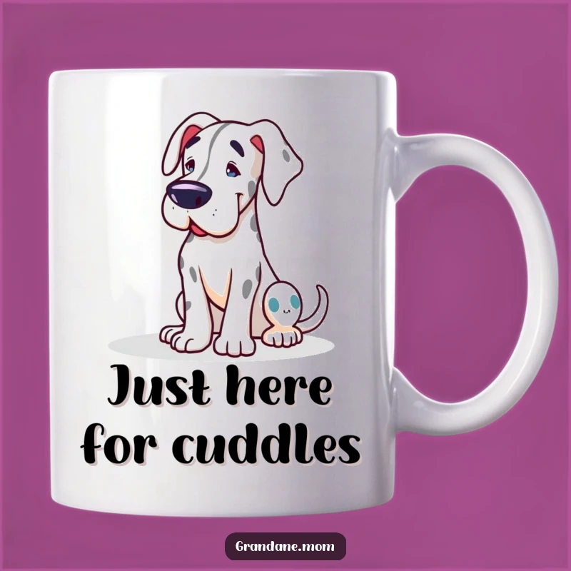 Funny Grand Dane Mug: Gentle Lean Affection, Perfect Funny Gift for Dog Lovers