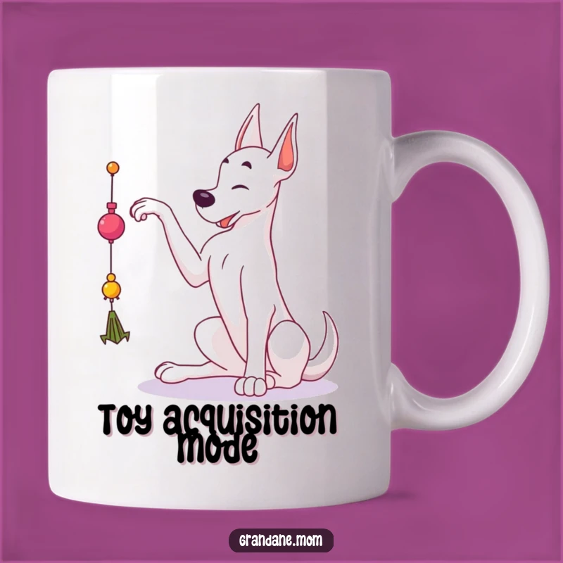 Funny Grand Dane Mug: Toy Reacher, Playful Dog Lover Gift, Perfect for a Giggle