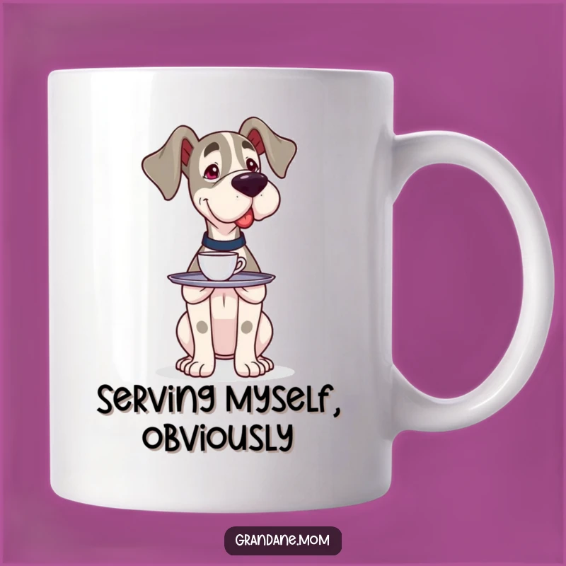 Funny Grand Dane Server Mug: Delicate Balance Humor - Perfect Gag Gift for Waiters