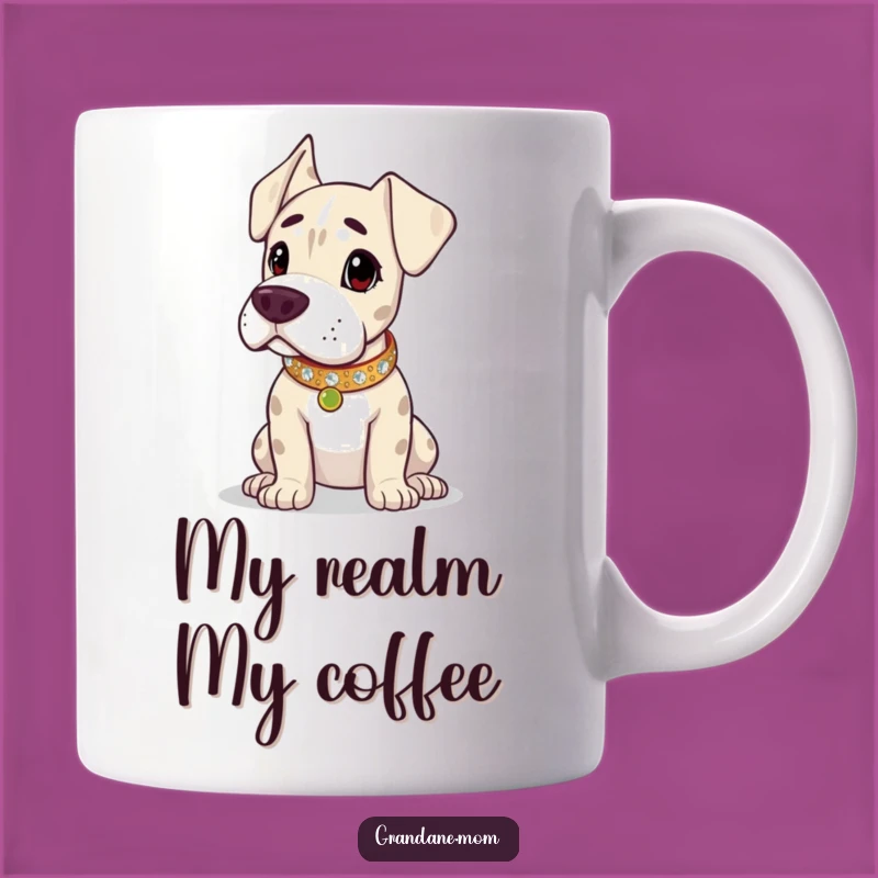 Funny Grand Dane Sparkling Collar Mug - Regal Dog Humor Gift