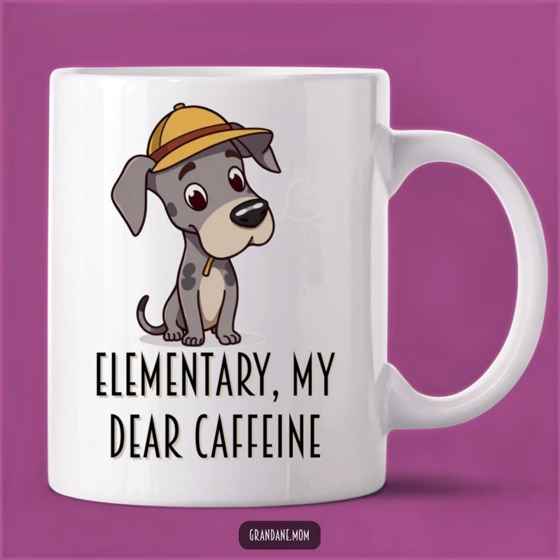 Funny Great Dane Detective Mug: A Puzzled Pup's Perfect Gift for Dog Lovers