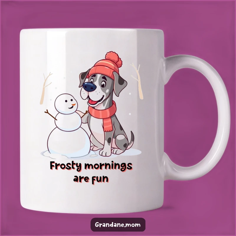 Funny Great Dane Snowman Mug: Winter Fun Dog Design, Hilarious Gift for Cold Weather Lovers