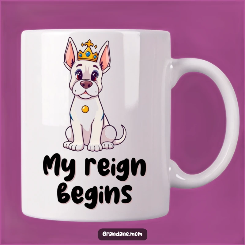 Funny Majestic Grand Dane Mug: Tiny Crown King Gift for Dog Lovers
