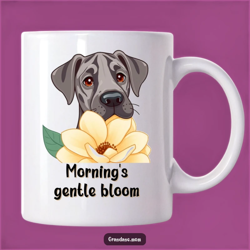 Gentle Funny Great Dane Flower Peek Mug: A Whimsical Gift for Nature Lovers