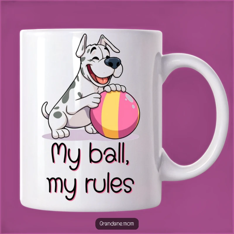 Funny Grand Dane Ball Nudge Mug: A Happy Dog Gift for Dane Lovers