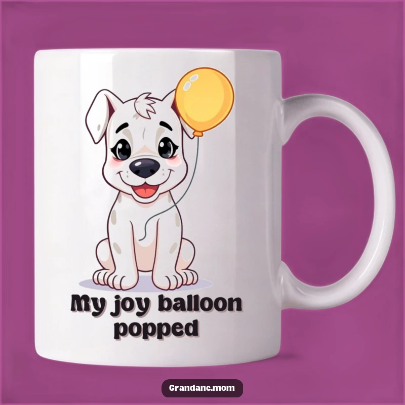 Funny Grand Dane Smile Mug: Happy Dog Balloon Gift for Joy