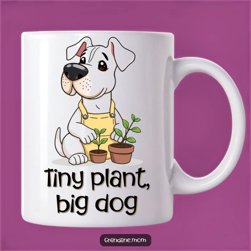 Funny Grand Dane Gardener Mug: Nurturing Laughs with Canine Charm Gift