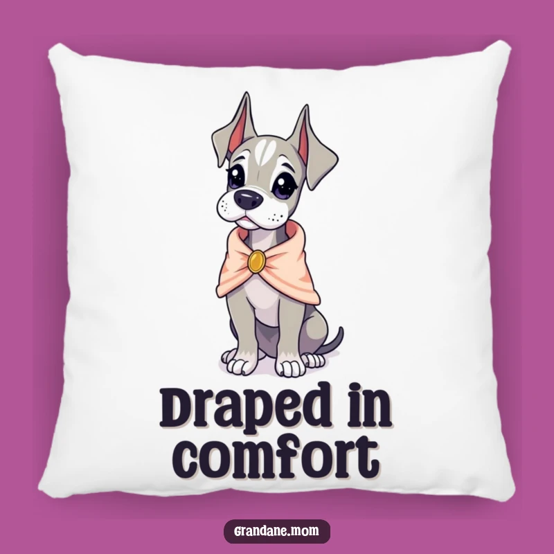 Funny Poised Dane Pillow: Cozy Elegance, The Perfect Funny Gift