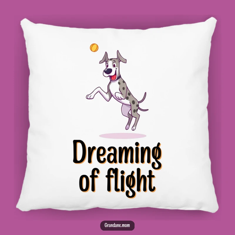 Soft Great Dane Pillow: Funny Leaping Dog Design, Comfy Playtime Gift