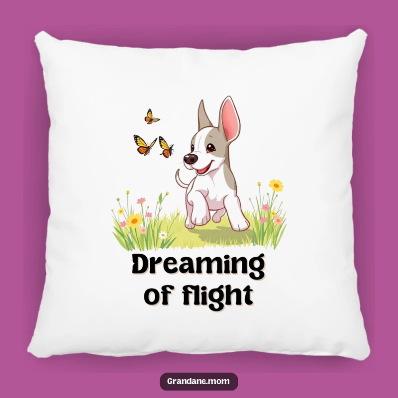 Funny Grand Dane Butterfly Pillow: Snuggle Up with Canine Charm!