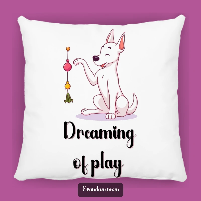 Funny Grand Dane Pillow: Toy Reacher, Cozy Playful Dog Cushion Gift