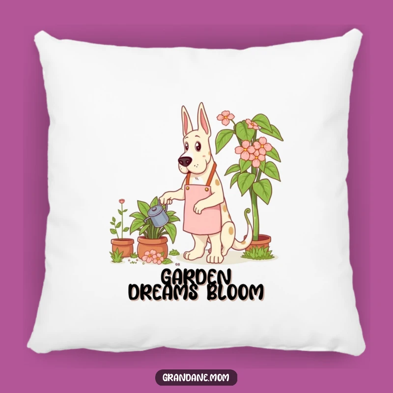 Funny Grand Dane Gardener Pillow: Cozy Giant Plant Accent Pillow - A Perfect Funny Gift!