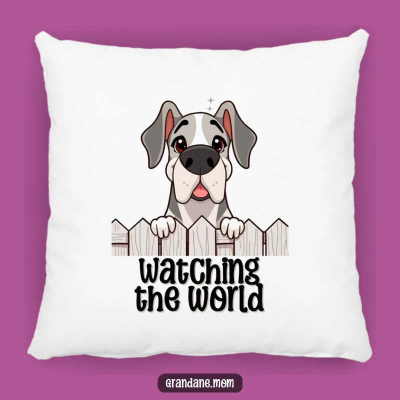Funny Grand Dane Peek Pillow: Comfy and Curious Home Accent