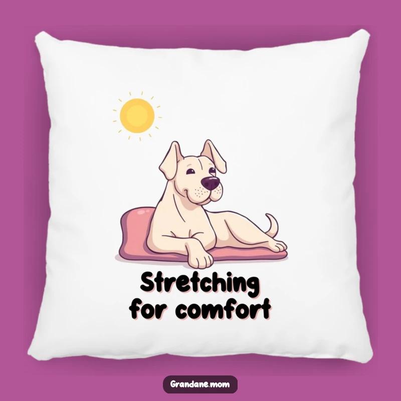 Funny Grand Dane Pillow: Sun Stretch Comfort, Adorable Funny Gift for Lounging