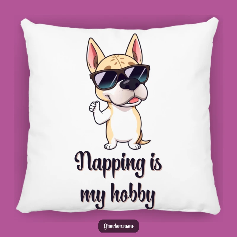 Funny Grand Dane Sunglasses Pillow: Suave Style Cushion - Chic Home Decor for Dog Lovers