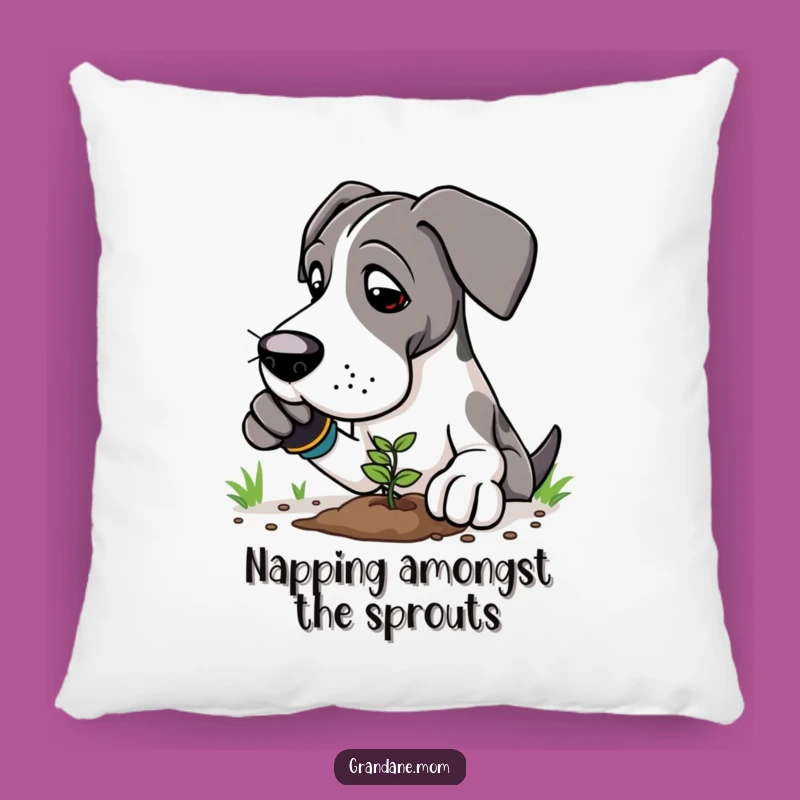 Funny Great Dane Gardener Pillow: Cozy Up with Nature's Helper, A Soft Funny Gift