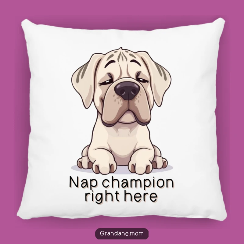 Soft Grand Dane Pillow: Funny Contented Sigh Design, Comfy Gift for Dog Lovers