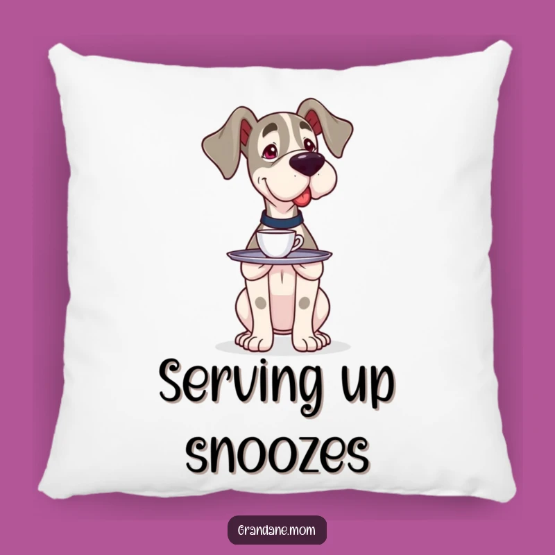Funny Grand Dane Server Pillow: Balanced Comfort Cushion - Playful Home Decor for Dog Fans