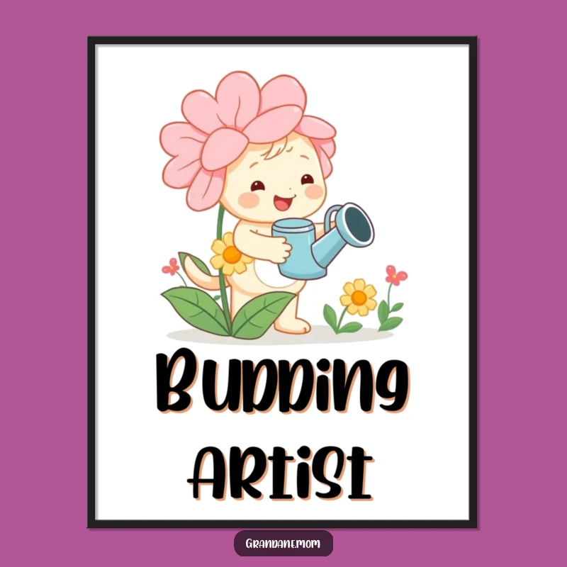 Funny Daniff Gardener Digital Art: Instant Cheerful Canine & Floral Decor