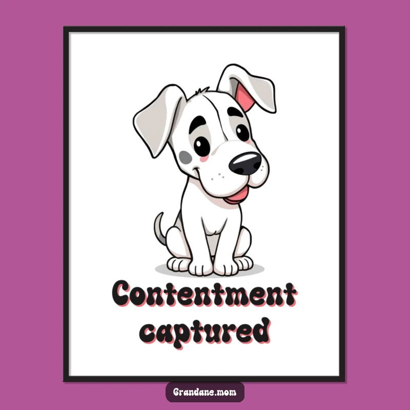 Instant Happy Grand Dane Floppy Ears Art - Joyful Digital Download Gift