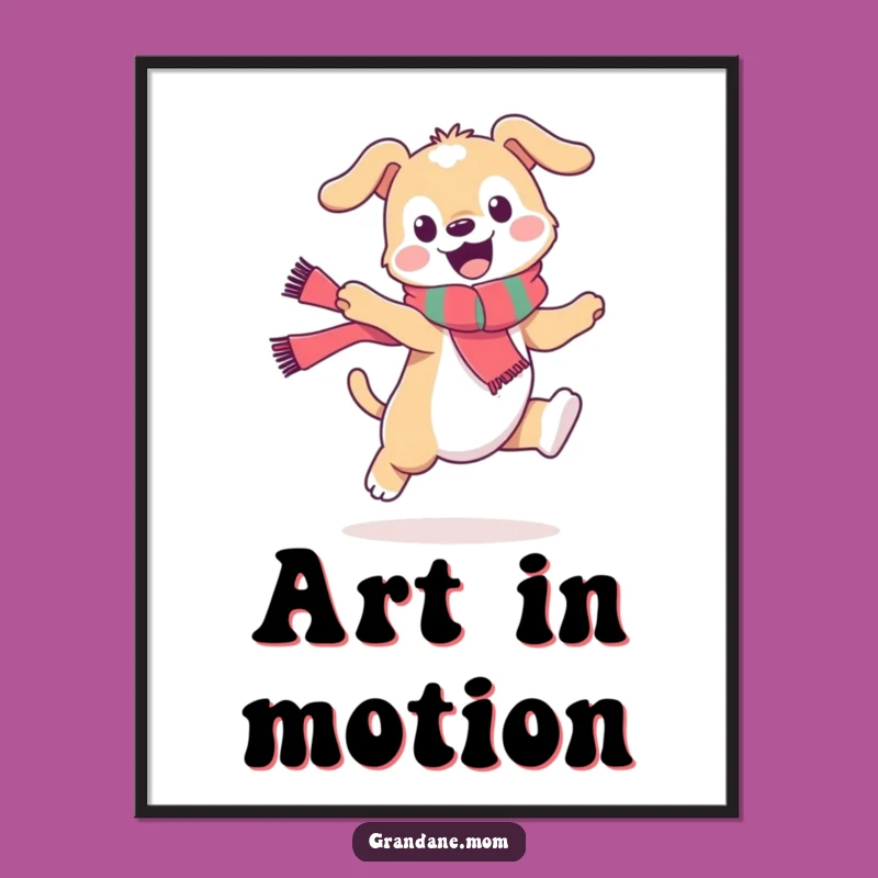 Funny Daniff Scarf Leap Digital Art: Instant Hilarious Dog Decor Gift
