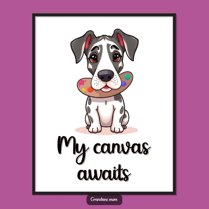 Funny Great Dane Artist Digital Art: Instant Creative Decor, Perfect Gift Download