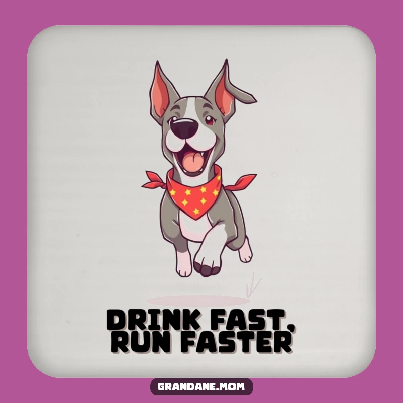Funny Grand Dane Bandana Coaster: Energetic Dog Protection Gift