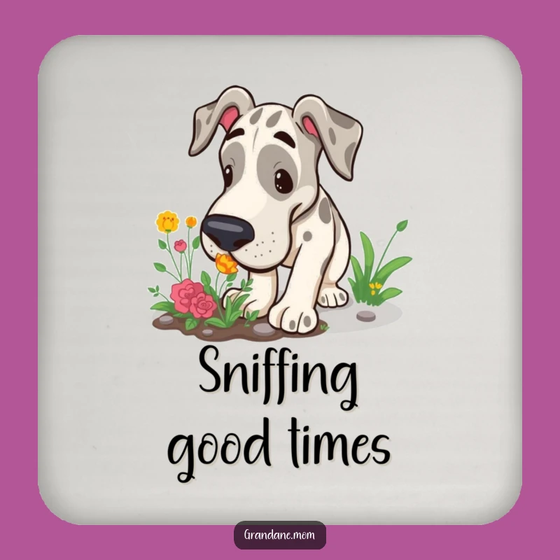 Funny Grand Dane Coaster Set: Garden Snuffler, Explorer Dog Gift