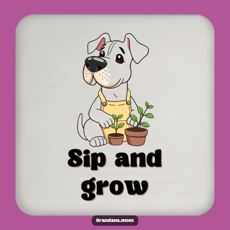 Funny Grand Dane Garden Coaster: Protect Surfaces with Petal Power Gift