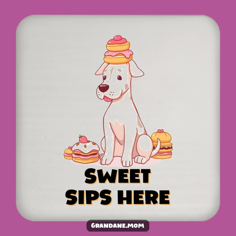 Funny Grand Dane Pastry Coaster: Graceful Dog Protection, Sweet Bar Decor Gift