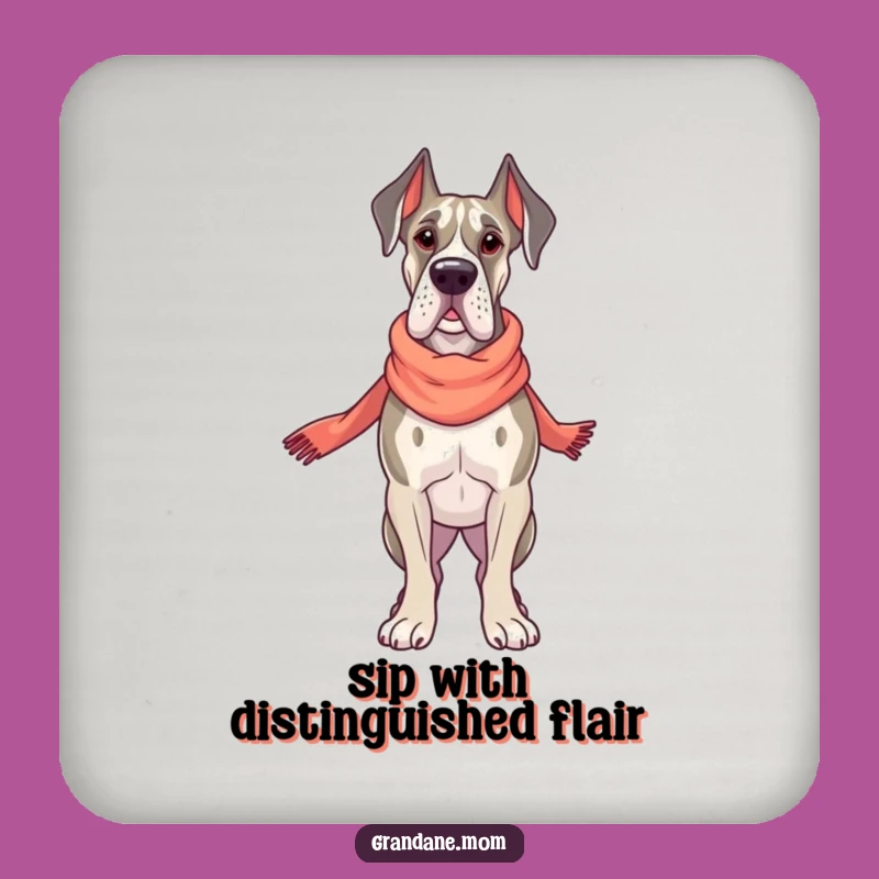 Funny Grand Dane Style Coasters: Elegant Scarf Table Gift Set