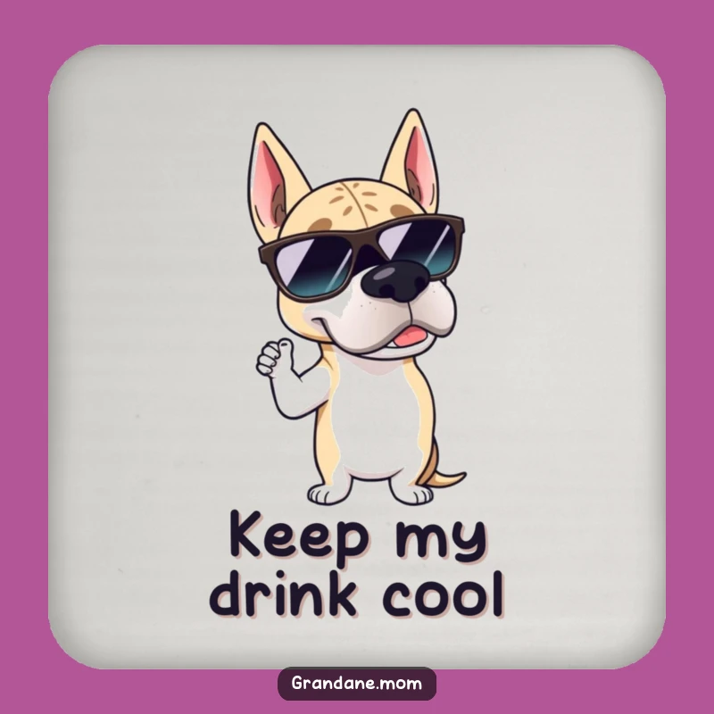 Funny Grand Dane Sunglasses Coaster: Protect Surfaces in Style - Quirky Dog Decor