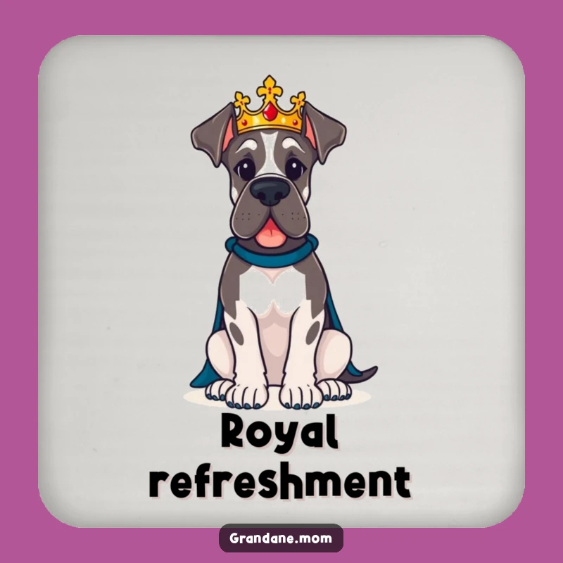 Funny Great Dane Crown Coaster: Protect Surfaces with Royal Style
